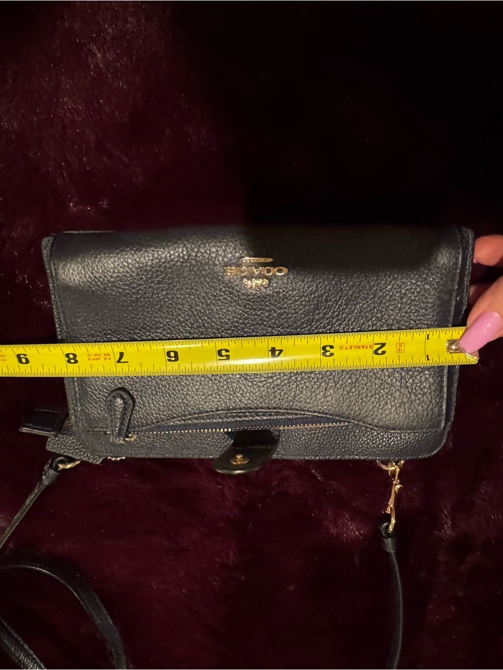 Coach Navy Pebbled Leather Crossbody Bag with Wallet and Gold Hardware - Picture 8 of 9